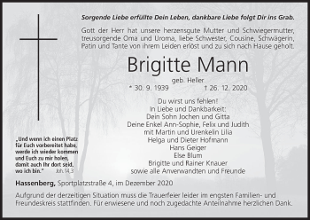Anzeige von Brigitte Mann von MGO