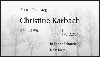 Anzeige von Christine Karbach von MGO