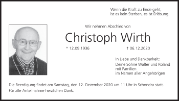 Anzeige von Christoph Wirth von MGO