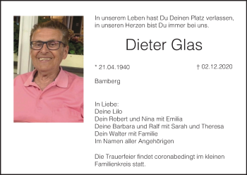 Anzeige von Dieter Glas von MGO