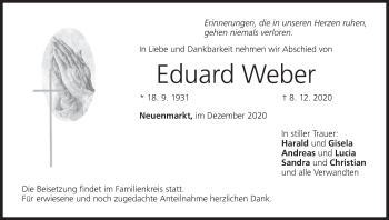 Anzeige von Eduard Weber von MGO