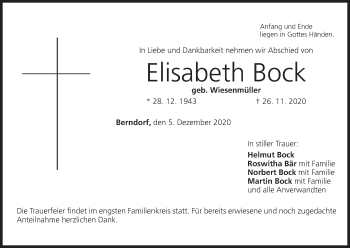 Anzeige von Elisabeth Bock von MGO