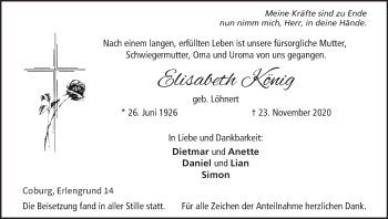 Anzeige von Elisabeth König von MGO