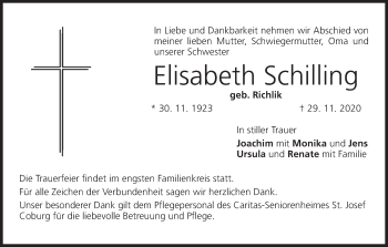 Anzeige von Elisabeth Schilling von MGO