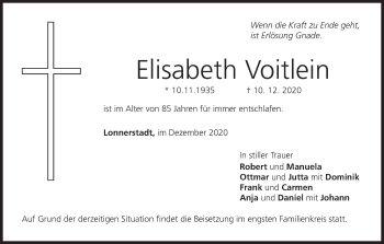 Anzeige von Elisabeth Voltlein von MGO
