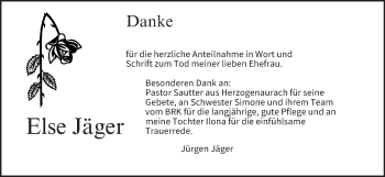 Anzeige von Else Jäger von MGO