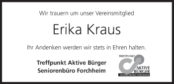Anzeige von Erika Kraus von MGO