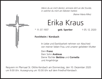 Anzeige von Erika Kraus von MGO