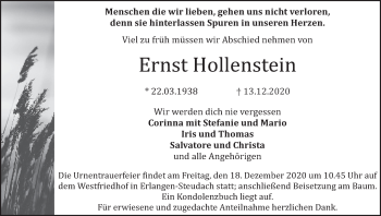 Anzeige von Ernst Hollenstein von MGO