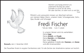 Anzeige von Fredi Fischer von MGO