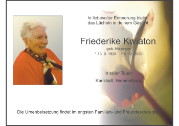 Anzeige von Friederike Kwiato von MGO