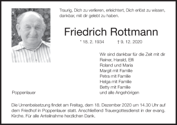 Anzeige von Friedrich Rottmann von MGO