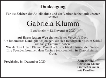 Anzeige von Gabriela Klumm von MGO