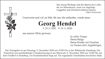 Anzeige von Georg Hendel von MGO