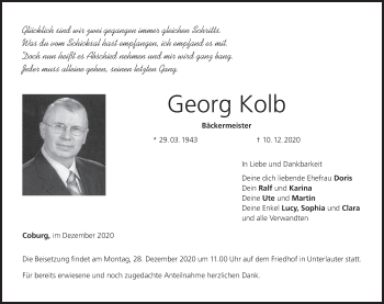 Anzeige von Georg Kolb von MGO