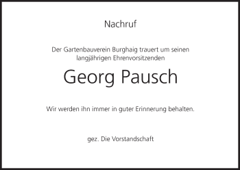 Anzeige von Georg Pausch von MGO