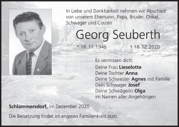 Anzeige von Georg Seuberth von MGO