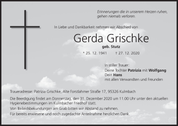 Anzeige von Gerda Grischke von MGO