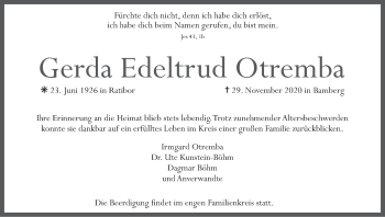 Anzeige von Gerda Edeltrud Otremba von MGO