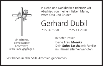 Anzeige von Gerhard Dubil von MGO