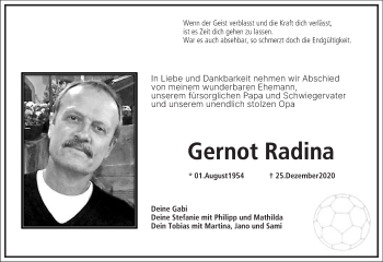 Anzeige von Gernot Radina von MGO