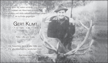 Anzeige von Gert Klimt von MGO