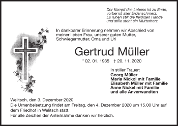 Anzeige von Gertrud Müller von MGO