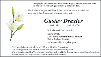 Anzeige von Gustav Drexler von MGO