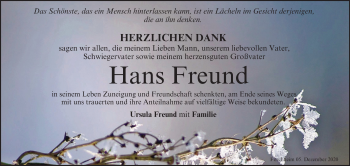Anzeige von Hans Freund von MGO
