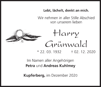 Anzeige von Harry Grünwald von MGO