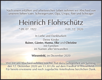 Anzeige von Heinrich Flohrschütz von MGO