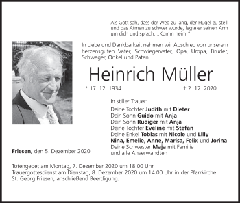 Anzeige von Heinrich Müller von MGO