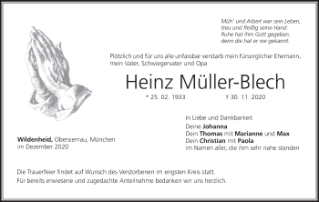 Anzeige von Heinz Müller-Blech von MGO