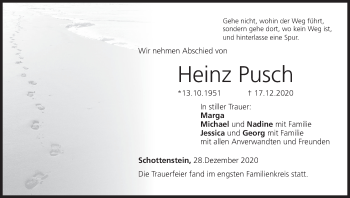 Anzeige von Heinz Pusch von MGO