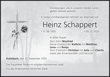 Anzeige von Heinz Schappert von MGO