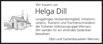 Anzeige von Helga Dill von MGO