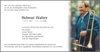 Anzeige von Helmut Walter von MGO