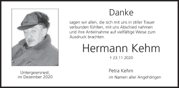 Anzeige von Hermann Kehm von MGO