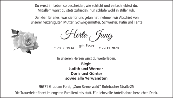 Anzeige von Herta Jung von MGO