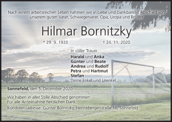 Anzeige von Hilmar Bornitzky von MGO