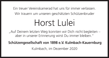 Anzeige von Horst Lulei von MGO