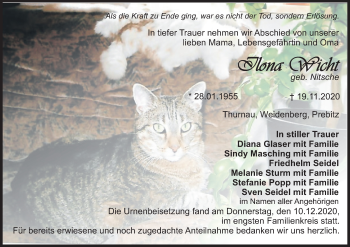 Anzeige von Ilona Wicht von MGO