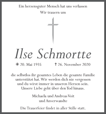 Anzeige von Ilse Schmortte von MGO