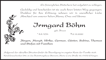 Anzeige von Irmgard Böhm von MGO