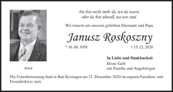 Anzeige von Janusz Roskoszny von MGO
