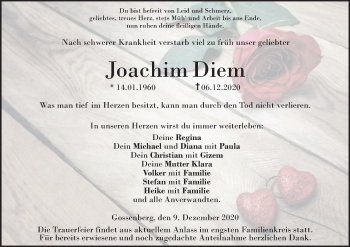 Anzeige von Joachim Diem von MGO