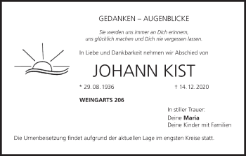 Anzeige von Johann Kist von MGO
