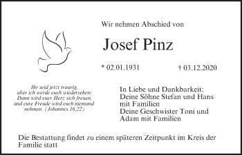 Anzeige von Josef Pinz von MGO