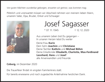 Anzeige von Josef Sagasser von MGO