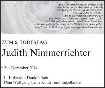 Anzeige von Judith Nimmerrichter von MGO